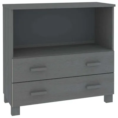 Produktbild von Sideboard HAMAR Dunkelgrau 85x35x80 cm Massivholz Kiefer