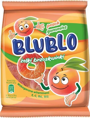 Obrázek produktu pro Blublo želé bonbóny s broskvovou příchutí 80 G