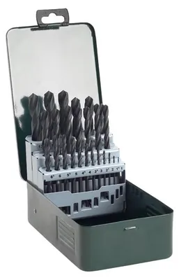 Produktbild von Metallbohrer-Set HSS-R, 25-teilig, 1 - 13 mm, Metallkassette