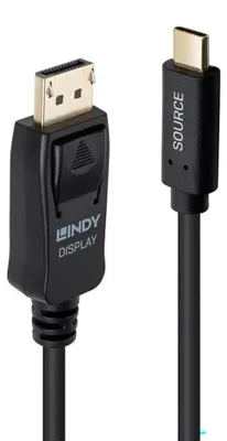 Obrázok produktu pre Lindy 43500, 1 m, USB Typ-C, DisplayPort, Samec, Samec, Priamy