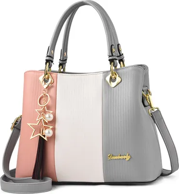 Produktbild von Damen Handtasche,Stylish Verstellbarer Tote Bag(Grau)Umhängetasche,täglicher Schulterrucksack mit hoher Kapazität,Wasserdichte Rucksack