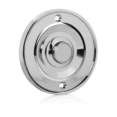 Produktbild von Byron DBW-21073 2207/P1 Kabelgebundene Klingeltaster Chrom 2207/P1BC, Chrom, Kabelgebunden, Metall, IP44, Gleichstrom, 8 - 12 V