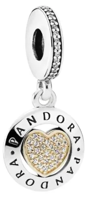 Produktbild von Pandora Charm-Anhänger Damen Logo Pavé-Herz Sterling-Silber 792082CZ