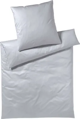 Produktbild von elegante Bettwäsche 6800 Solid Farbe silber Größe 135x200 + 80x80cm   Reine Baumwolle