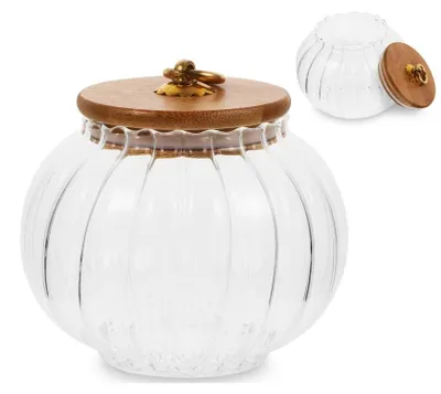 Gläserne Kürbisvorratsdose mit Deckel, 800 ml