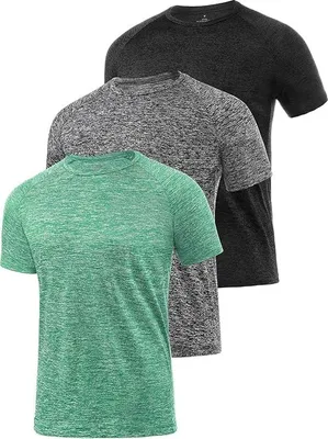 Produktbild von Herren Sportshirt 3er-Pack Gym Trainingsshirts L Schnelltrocknend Fitness