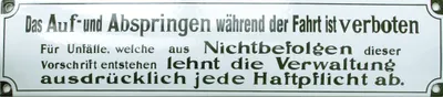 Produktbild von Emailleschild Auf- und Abspringen