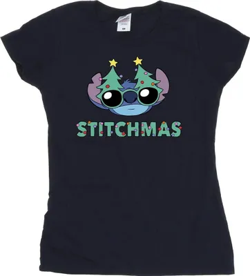 Produktbild von Disney - "Stitchmas" T-Shirt für Damen BI26103 (XL) (Marineblau)