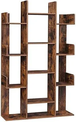 Produktbild von Knihovna Knihovna ve tvaru stromu s 13 úložnými policemi, 86 X 25 X 140 cm, se zaoblenými rohy, rustikální provedení