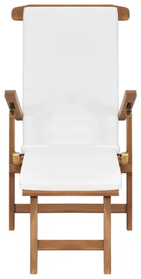 Obrázek produktu pro vidaXL Lehátko s polštářem Cream White z masivního dřeva Teak