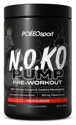 Immagine prodotto di Polleo N.O.KO PUMP, integratore pre-allenamento senza caffeina, polvere, 500 g, gusto cola