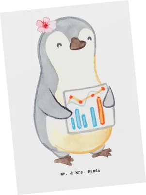 Produktbild von Mr. & Mrs. Panda Postkarte Business Analyst Herz - Weiß - Geschenk, Ansichtskarten, Fotokarte, Postkarten, bildkarte, einzelkarte
