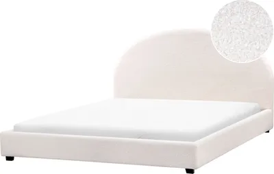 Produktbild von BELIANI Wasserbett Cremeweiß Bouclé Stoff Gepolstert 180 x 200 cm Hohes Kopfteil Halbrund Klassisch Minimalistisch Schlafzimmer