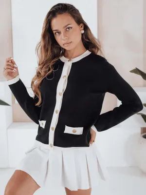 Productafbeelding van Dstreet dames trui met knoopjes, model Syncive, zwart, maat S/M