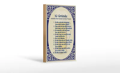 Produktbild von Holzschild Alkohol 12x18cm Bier besser als Frauen Schild