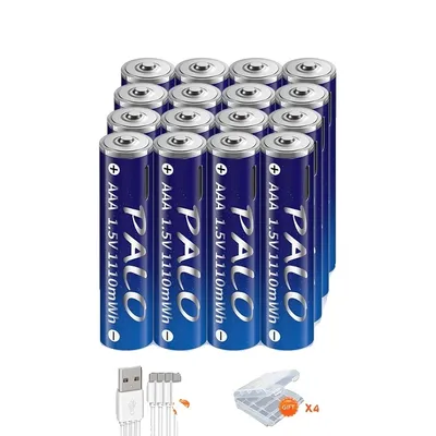 Immagine prodotto di Batteria agli ioni di litio, ricarica rapida, ricaricabile via USB, 16 batterie