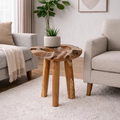 Produktbild von Individueller Teak Beistelltisch BIG BOWL ca.50cm Natural