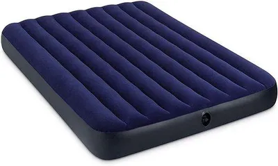 Image de Matelas gonflable queen size de couleur bleue avec pompe électrique