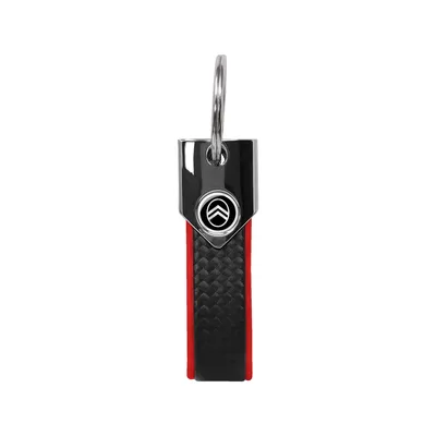 Image de Porte-clés Citroën Rouge Officiel, Carbone, Logo New Noir