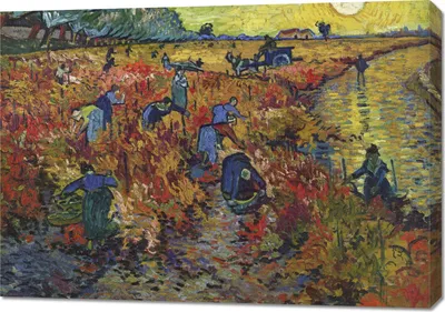 Produktbild von Bild 100x70cm Der rote Weinberg, Van Gogh Vintage für das Wohnzimmer