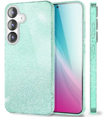 Produktbild von NALIA Glitzerhülle für Samsung Galaxy S25 – Funkelnder Glitzer-Look & Grip – SHINEPOP (Silikon Case) – Marke aus Berlin – Eisminze