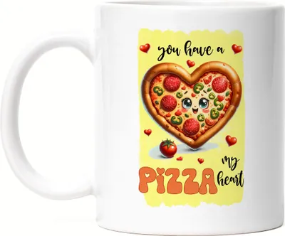 Produktbild von You Have a Pizza My Heart Tasse Weiß Pizza Liebe Herz Valentinstag Geschenk