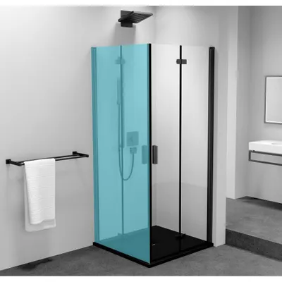 Produktbild von ZOOM LINE BLACK Duschfalttür 700 mm, rechts, Klarglas