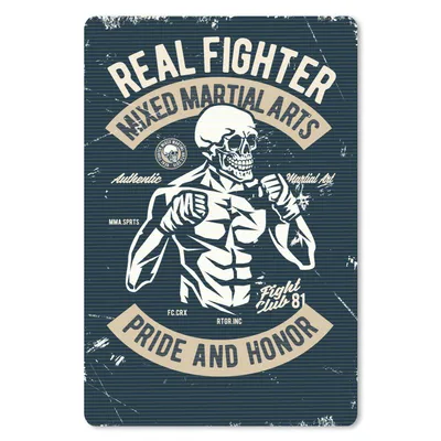 Produktbild von MuchoWow® Mauspad Mousepad Kampfsport - Skelett - Retro - Zitat 40x60 cm - Mousepads - Maus Mat - Pad - Mausunterlage - Schreibtisch Accesoire
