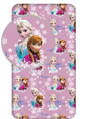Produktbild von Die Eiskönigin ELSA ANNA Spannbettlaken für Einzelbett, 100 % Baumwolle, Größe 90 x 200 cm