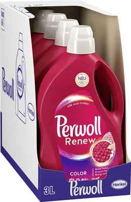 Produktbild von Perwoll Renew Color 4x50 Wäschen Feinwaschmittel Fasern Farbintensität Intensiv