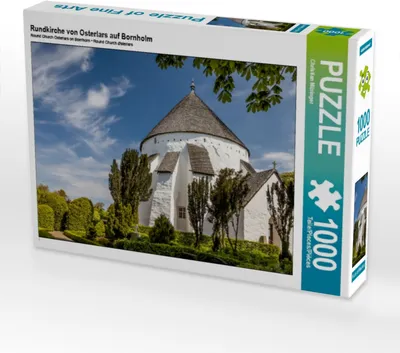 Produktbild von CALVENDO Puzzle Rundkirche von Osterlars auf Bornholm | 1000 Teile Lege-Größe 64x48cm Foto-Puzzle für glückliche Stunden