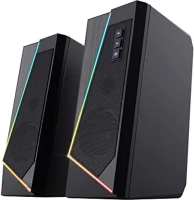 Image de Haut-parleurs PC pour le gaming, noirs, compacts