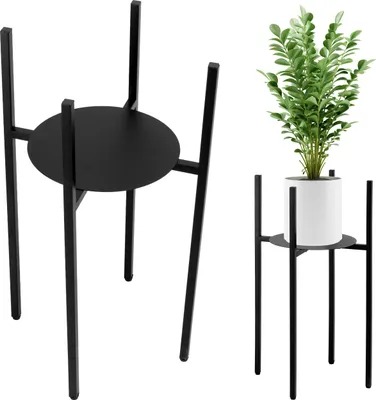 Zdjęcie produktu dla KWIETNIK LOFTOWY STOJAK NA KWIATY ROŚLINY DONICZKĘ CZARNY METALOWY 60 cm