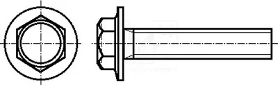 Productafbeelding van 100 schroeven, 0,7 mm zink, artikelnummer 1346040, schroefbouten, zeskantkop, M4x12 met flens