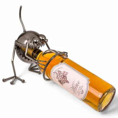 Metallener Flaschenhalter für 1 Flasche, 15x11x18 cm, lustige Tischdekoration