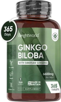 Obrázek produktu pro Doplněk stravy WeightWorld Ginkgobiloba with Siberian Ginseng, 365 tablet