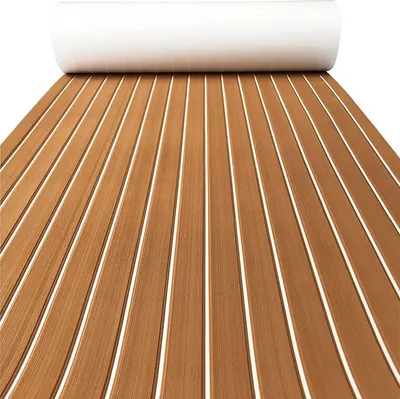 Immagine prodotto di Rivestimento della coperta della barca - EVA teak look - Autoadesivo - Tappetino in schiuma 2400×900×5 mm - Rosso