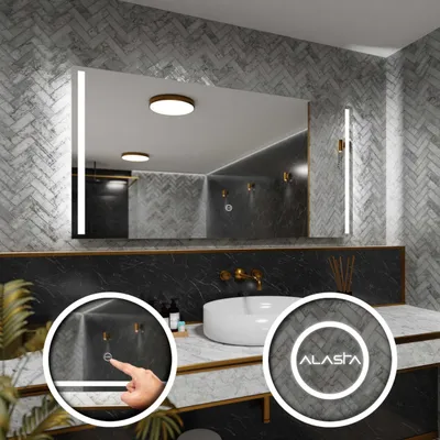 Produktbild von Badspiegel mit LED Beleuchtung und Touch-Schalter - Paris - 190 cm, 60 cm