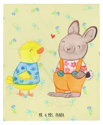 Produktbild von Mr. & Mrs. Panda Plaid Ostern Freundschaft - Blumig - Geschenk, Osterhase, Decke, Tagesdecke, Bettdecke, Ostergrüße, Couchdecke, Warme, Küken, Kuscheldecke, Frühling