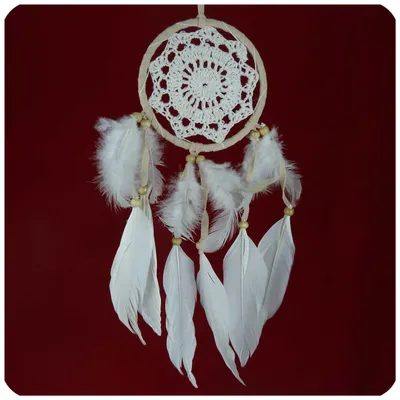 Image de Attrape-rêves Dreamcatcher Carillon Plumes Rêves Cadeau Déco Suspendu Crochet 11 cm, Motif 2