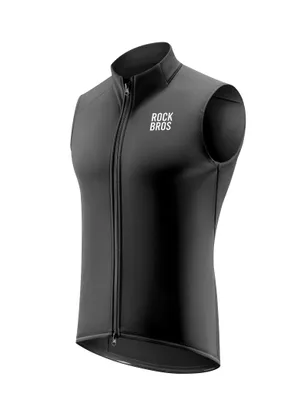 Produktbild von ROCKBROS Fahrradweste Thermo Radweste mit Fleece, winddicht mit 3 Rückentaschen für Rennrad MTB Herbst Winter Schwarz EU Größe L