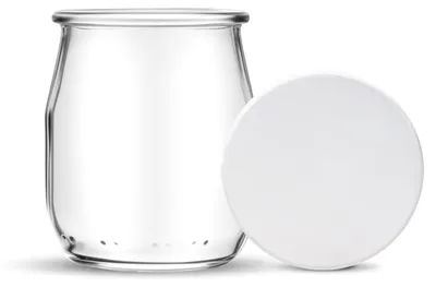 12 Joghurtgläser mit 24 Deckeln, Glas, 143 ml, Frankreich