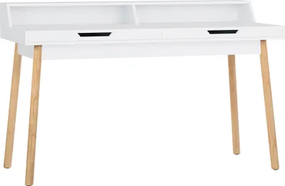 Produktbild von CLP Schreibtisch Eaton Holztisch mit zwei Schubladen weiß Größe 140 cm