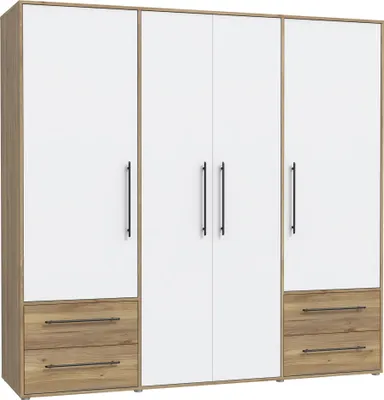 Obrázek produktu pro Nábytek24 Šatní skříň se závěsnými dveřmi Jupiter Mkss846-M680 Šatní skříň Mauvella Dub/bílá