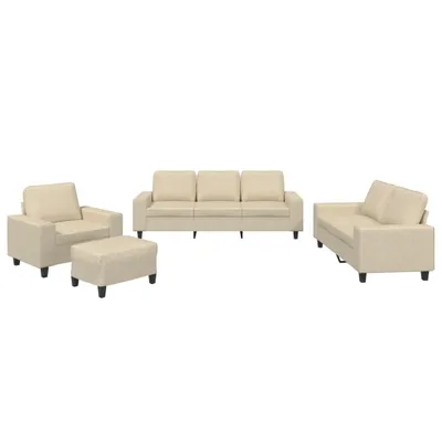 Produktbild von vidaXL 4-tlg. Sofagarnitur Creme Stoff
