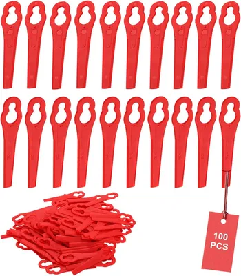 Produktbild von 100 Stš¹cke Rasentrimmer Messer Rot Ersatzmesser Rasentrimmer Kunststoff Rasenm?herklinge Rasentrimmer fš¹r FRT18A FRT18A1 Kunst 46155 FRT20A1 Zubeh?r