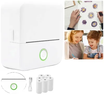 Obrázek produktu pro Mini termální tiskárna, bez inkoustu, připojení přes Bluetooth, 6 rolí papíru, kompaktní rozměry, všestranné využití