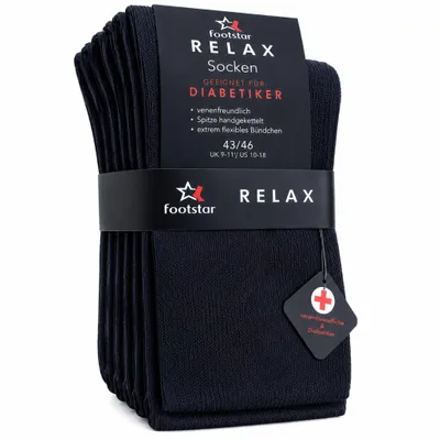 Schwarze Diabeitkersocken für Damen und Herren abgebildet