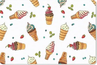 Produktbild von MuchoWow® Mauspad Mousepad Muster - Sommer - Eiscreme 27x18 cm - Mousepads - Maus Mat - Pad - Mausunterlage - Büroartikel - Desk Matten