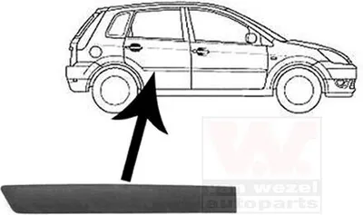 Produktbild von VAN WEZEL Zierleiste für die Tür Hinten Rechts Leiste für FORD Fiesta Mk5 Schrägheck (JH1, JD1, JH3, JD3) 1806426
